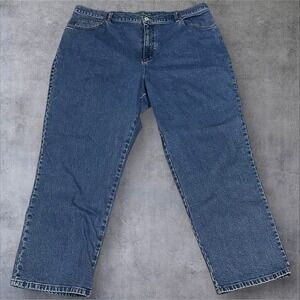 Lauren Jeans Co Ralph Lauren Women's 18W High Rise Straight Leg Blue Denim